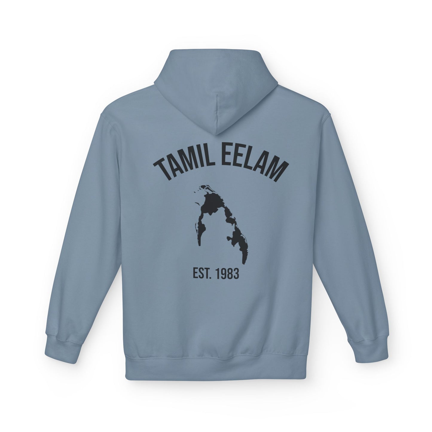 Copy of Tamil Eelam Hoodie with Tiger Crest WHITE/BLACK — Est. 1983 Back Print