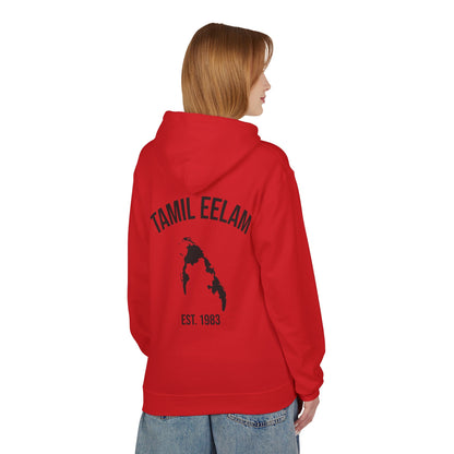 Copy of Tamil Eelam Hoodie with Tiger Crest WHITE/BLACK — Est. 1983 Back Print