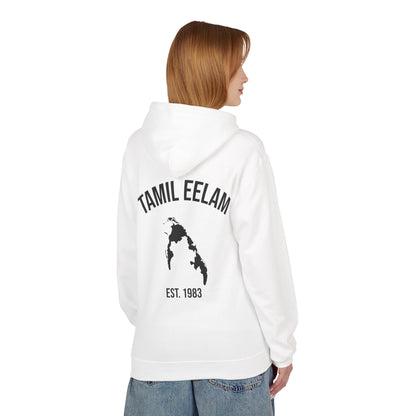 Copy of Tamil Eelam Hoodie with Tiger Crest WHITE/BLACK — Est. 1983 Back Print