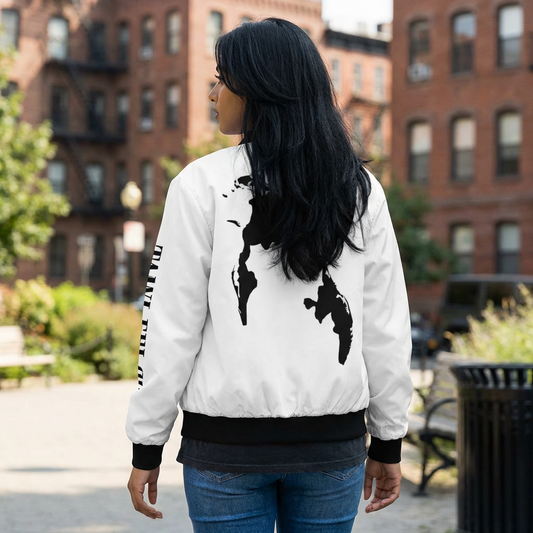 Bomber Jacket — EST.2009 Minimalist Black & White Back Graphic