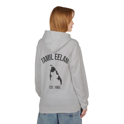 Copy of Tamil Eelam Hoodie with Tiger Crest WHITE/BLACK — Est. 1983 Back Print