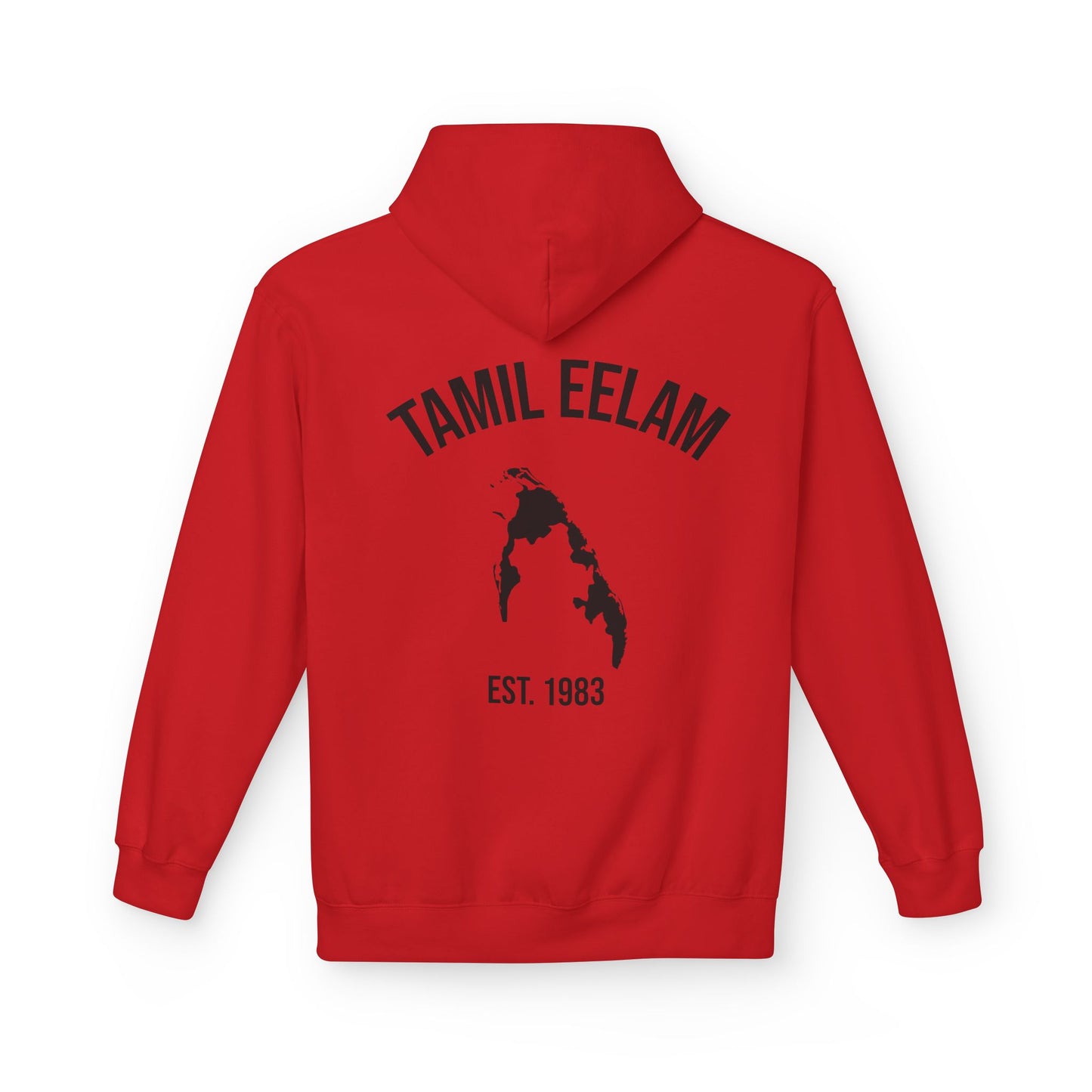 Copy of Tamil Eelam Hoodie with Tiger Crest WHITE/BLACK — Est. 1983 Back Print